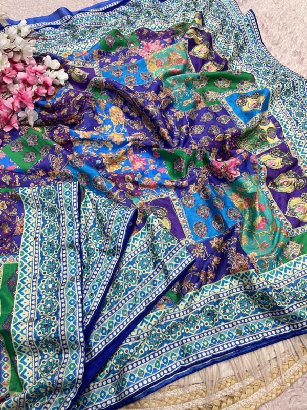 Indian Chinnon Digital Silk Sharee (Indian চিনন ডিজিটাল সিল্ক শাড়ী)