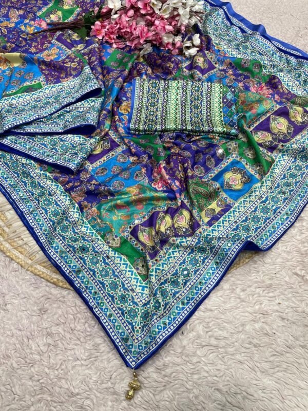 Indian Chinnon Digital Silk Sharee (Indian চিনন ডিজিটাল সিল্ক শাড়ী)
