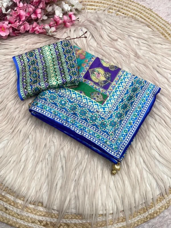 Indian Chinnon Digital Silk Sharee (Indian চিনন ডিজিটাল সিল্ক শাড়ী)