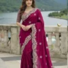 Revati_Sharee_FENDI SATIN _02 Indian Fendi Satin Sharee (ইন্ডিয়ান ফেন্ডি স্যাটিন শাড়ী)
