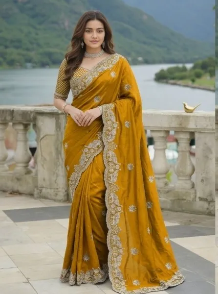 Revati_Sharee_Fendi_Satin_05 Indian Fendi Satin Sharee (ইন্ডিয়ান ফেন্ডি স্যাটিন শাড়ী)