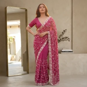Indian Star Georgette (ইন্ডিয়ান স্টার জর্জট এমব্রয়ডারি শাড়ী)